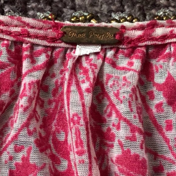 Free People SAFFRON FIELDS EMBELLISHED TEE CHERRY COMBO - Picture 4 of 14